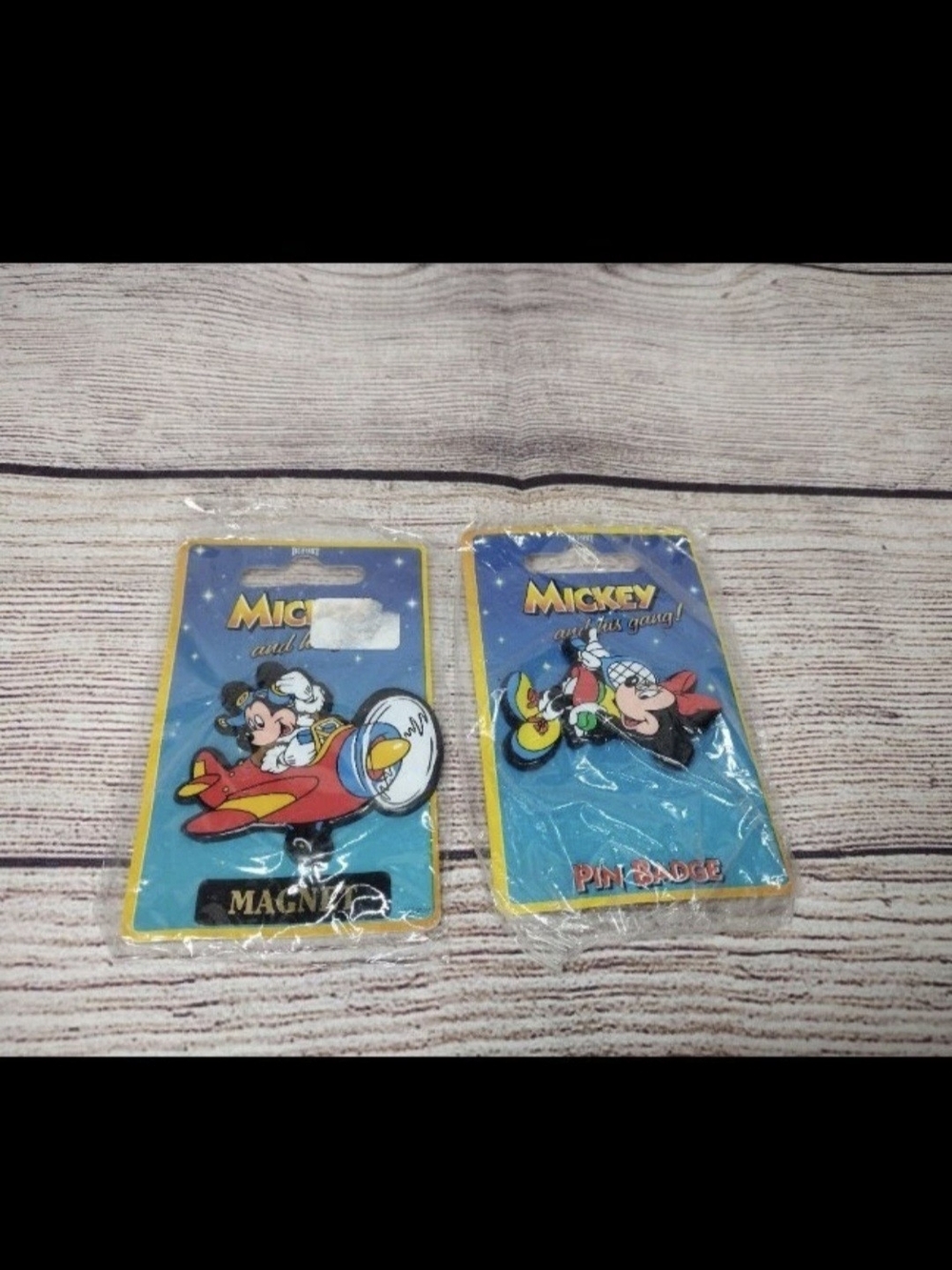 Disney Mickey Mouse Kids Pin Badges - Blue, Red, Yellow
